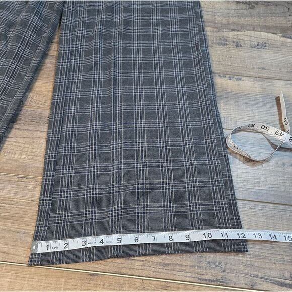 SoldNwt American Eagle Plaid Wide Leg Trousers Stretch women's size 4 reg gray - Picture 4 of 15